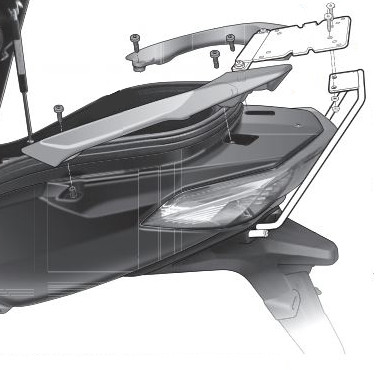 Support Top Case Shad pour SYM Joymax 250i (13-21)