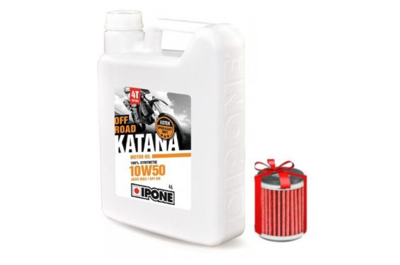 Huile Ipone Katana Off-Road 4T 10W50 4 Litres + Filtre à Huile Offert