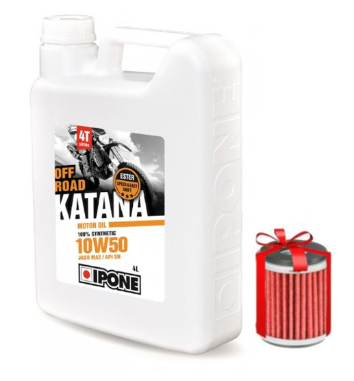 Huile Ipone Katana Off-Road 4T 10W50 4 Litres + Filtre à Huile Offert