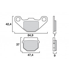 Plaquette de frein Arrière Brembo 07KA0717 - Organique Route