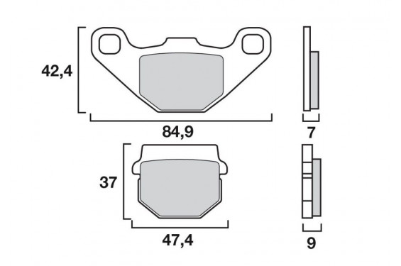 Plaquette de frein Arrière Brembo 07KA0717 - Organique Route Plaquette de frein Arrière Brembo 07KA0717 - Organique Route