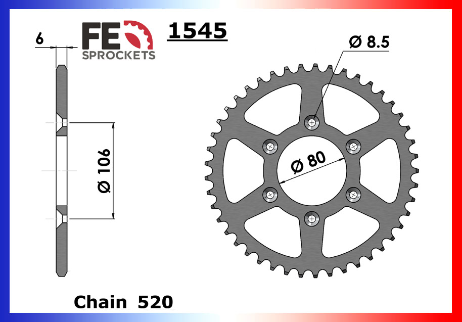 Kit Chaine Moto FE pour Aprilia RX 125 (08-13)