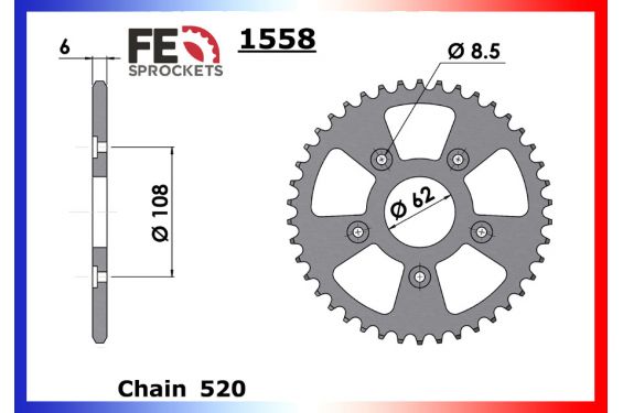 Kit Chaine Moto FE pour Aprilia RS 125 (92-05) Kit Chaine Moto FE pour Aprilia RS 125 (92-05)