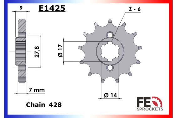 Kit Chaine Moto FE pour Aprilia RS4 125 (11-16) Kit Chaine Moto FE pour Aprilia RS4 125 (11-16)