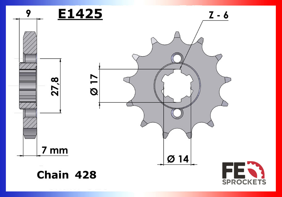 Kit Chaine Moto FE pour Aprilia RS4 125 (11-16)