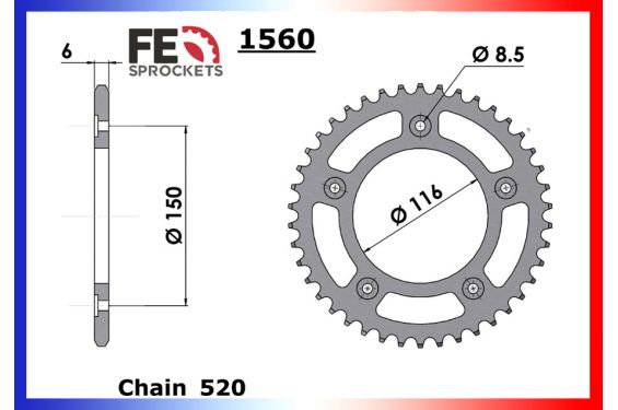 Kit Chaine Moto FE pour Aprilia RS 250 (95-04) Kit Chaine Moto FE pour Aprilia RS 250 (95-04)