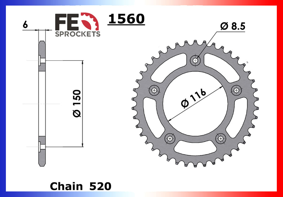 Kit Chaine Moto FE pour Aprilia RS 250 (95-04)