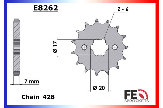 Kit Chaine Moto FE pour Honda XLR 125 R (98-02)