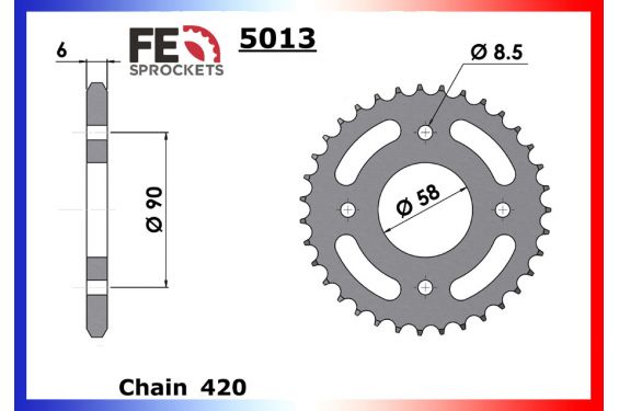 Kit Chaine Moto FE pour Honda MSX 125 (13-21)