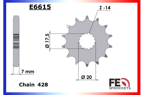 Kit Chaine Moto FE pour Kawasaki Ninja 125 (19-22)