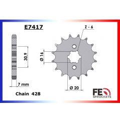 Kit Chaine Moto FE pour Kawasaki Eliminator 125 (98-09)