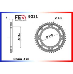 Kit Chaine Moto FE pour Kawasaki KLX 125 D-Tracker (10-13)
