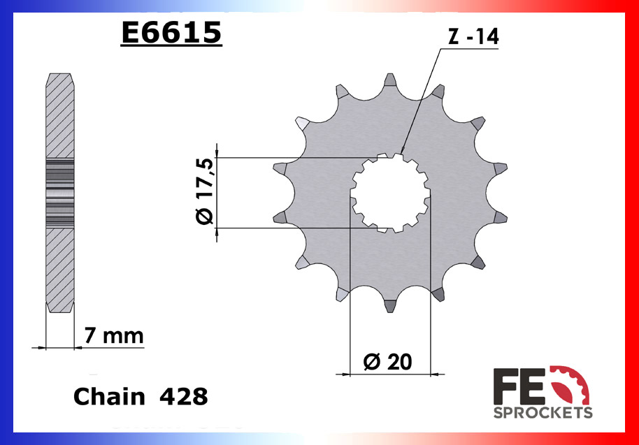 Kit Chaine Moto FE pour Yamaha DT R Electric 125 (88-03)