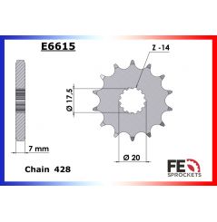 Kit Chaine Moto FE pour Yamaha DT X 125 SM (05-10)