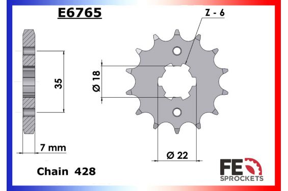 Kit Chaine Moto FE pour Yamaha TW 125 (98-02)