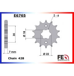 Kit Chaine Moto FE pour Yamaha TW 125 (03-04)