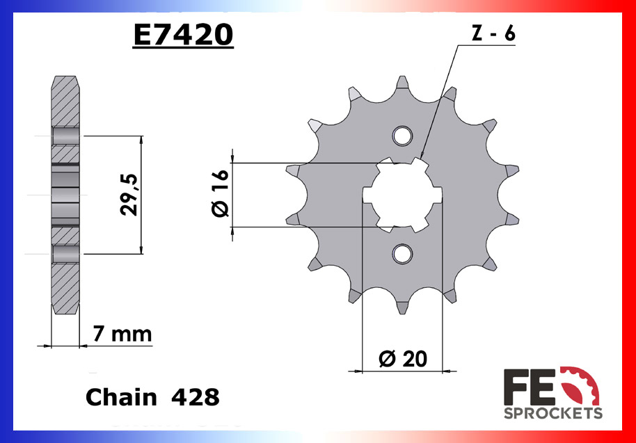 Kit Chaine Moto FE pour Yamaha YBR 125 (07-16)