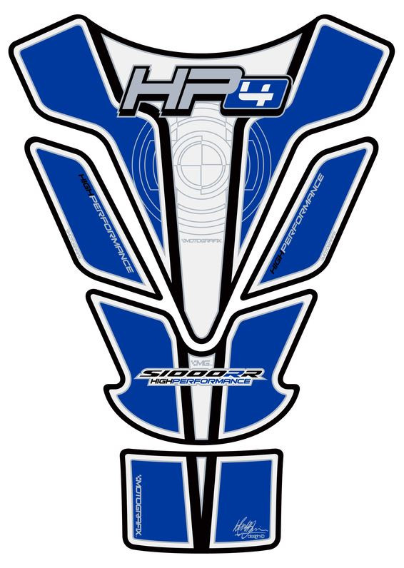 Protection de Réservoir Moto Blanc - Bleu pour BMW S 1000 RR HP4