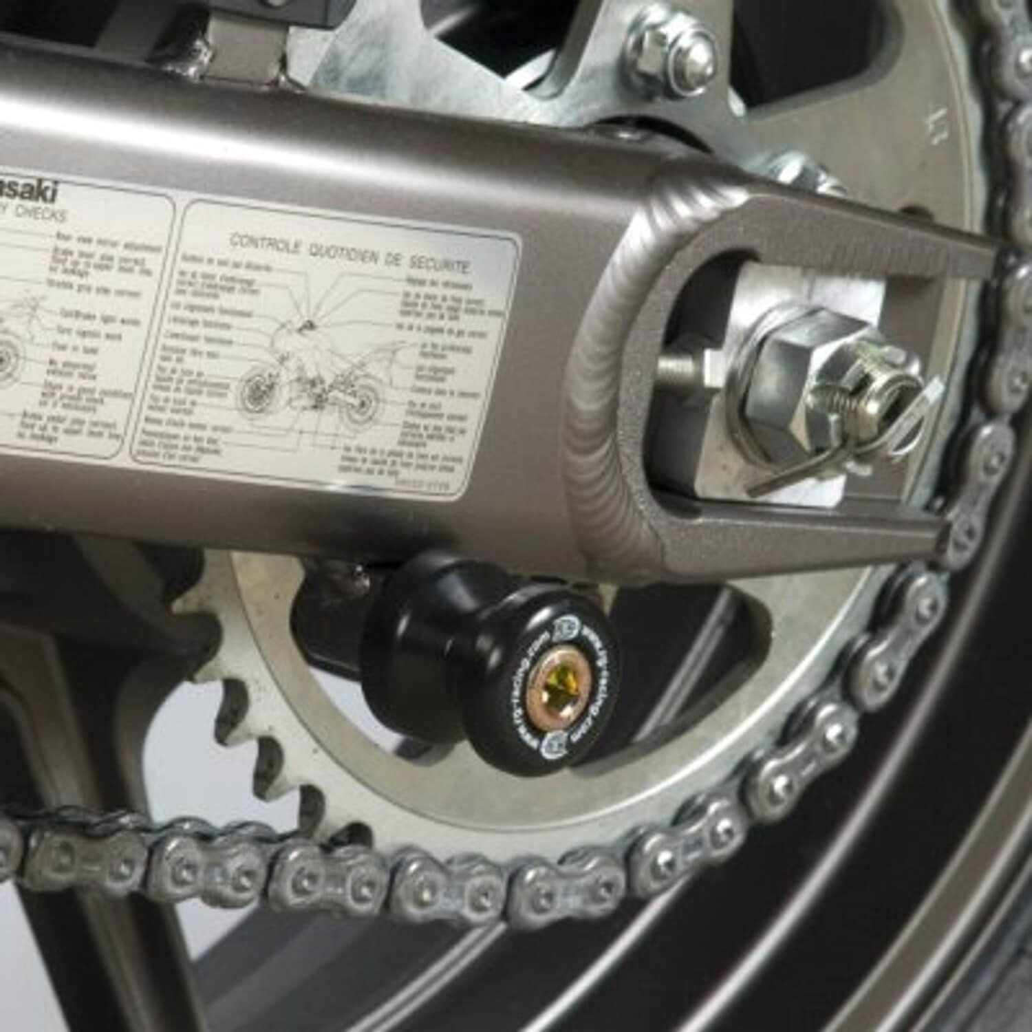 Pions / Diabolo de levage racing R&G pour Z750 (07-12) Z1000 (03-13) CR0003BK
