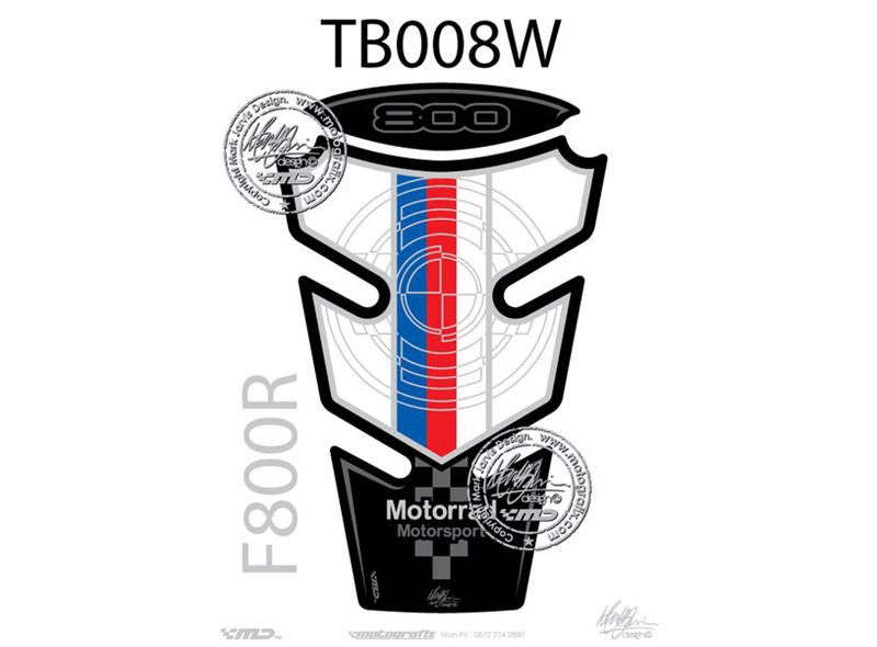 Protection de Réservoir Moto Blanc - Bleu - Rouge pour BMW F 800 R (07-19)