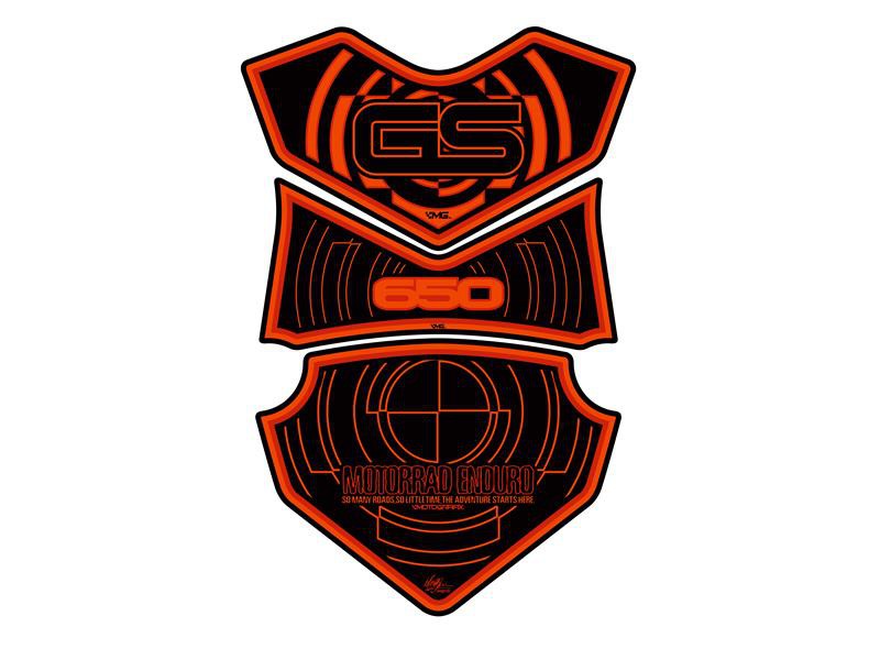 Protection de Réservoir Moto Noir - Orange pour BMW F 650 GS (08-13)