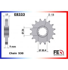Pignon de Sortie de Boîte FE pour Honda VTR 1000 F (97-06)