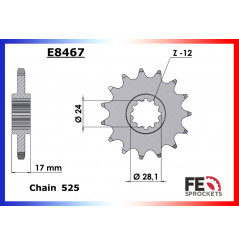 Pignon de Sortie de Boîte FE pour Honda CBF 600 (04-13)