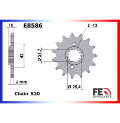 Pignon de Sortie de Boîte FE pour Yamaha MT-03 "660" (06-14)