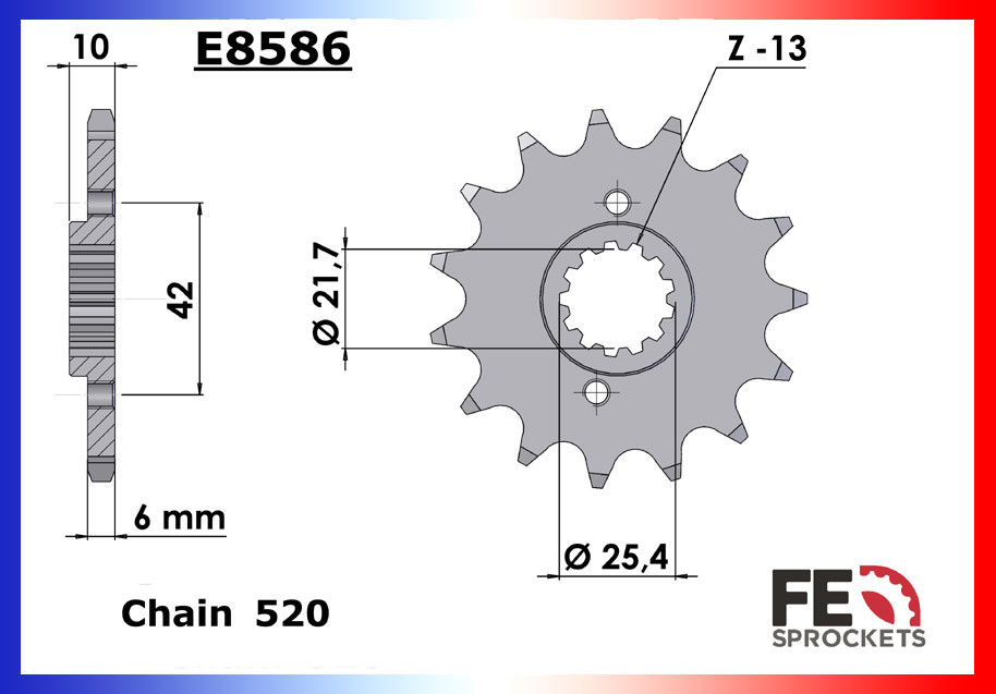 Pignon de Sortie de Boîte FE pour Yamaha MT-03 "660" (06-14)