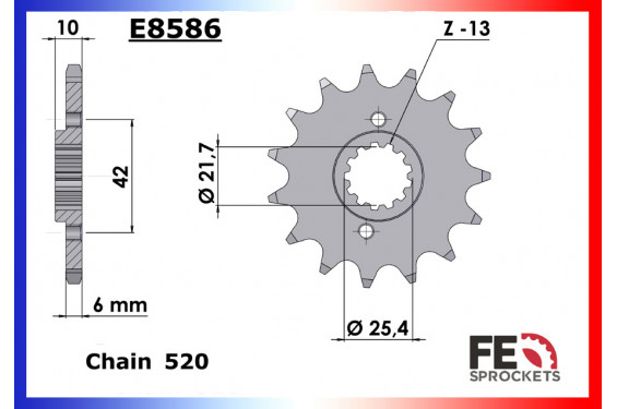Pignon de Sortie de Boîte FE pour Honda Dominator 650 NX (89-00) Pignon de Sortie de Boîte FE pour Honda Dominator 650 NX (89-00)