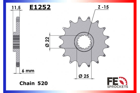 Pignon de Sortie de Boîte FE pour KTM 620 LC4 (93-98)