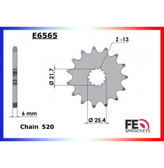 Pignon de Sortie de Boîte FE pour Kawasaki ER6 N et F (05-17)