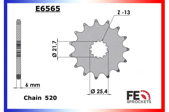 Pignon de Sortie de Boîte FE pour Kawasaki ER6 N et F (05-17)