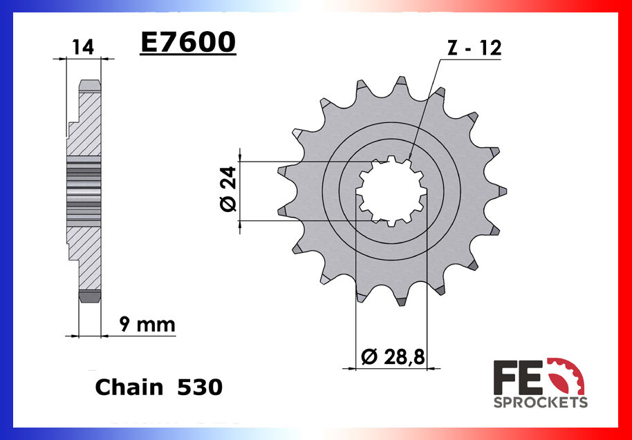 Pignon de Sortie de Boîte FE pour Kawasaki GPZ 1100 (95-98)