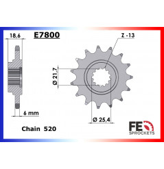Pignon de Sortie de Boîte FE pour Kawasaki Z 750 (04-14)