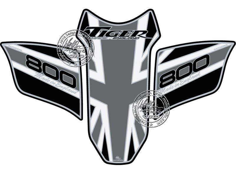 Protection de Réservoir Moto Noir - Gris pour Triumph Tiger 800 (10-19)