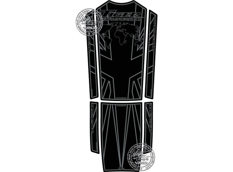 Protection de Réservoir Moto Noir - Gris pour Triumph Tiger 1200 (12-19)