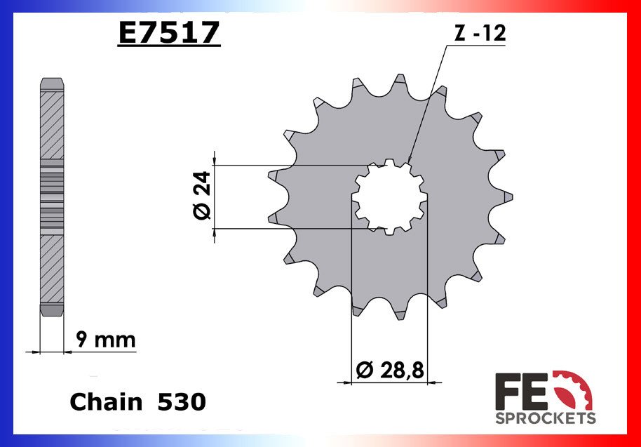 Pignon de Sortie de Boîte FE pour Kawasaki ZZR 1400 (06-20)