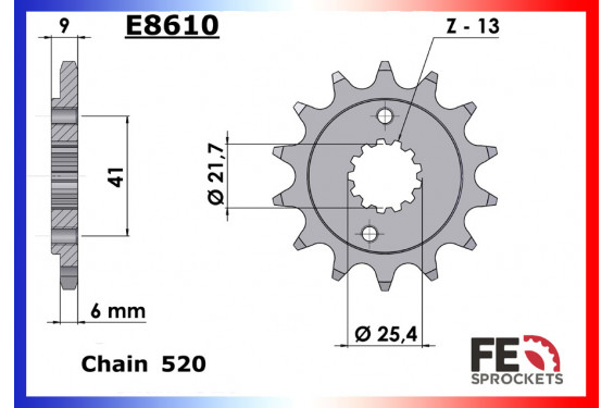 Pignon de Sortie de Boîte FE pour Kawasaki 300 Ninja (13-17) Pignon de Sortie de Boîte FE pour Kawasaki 300 Ninja (13-17)