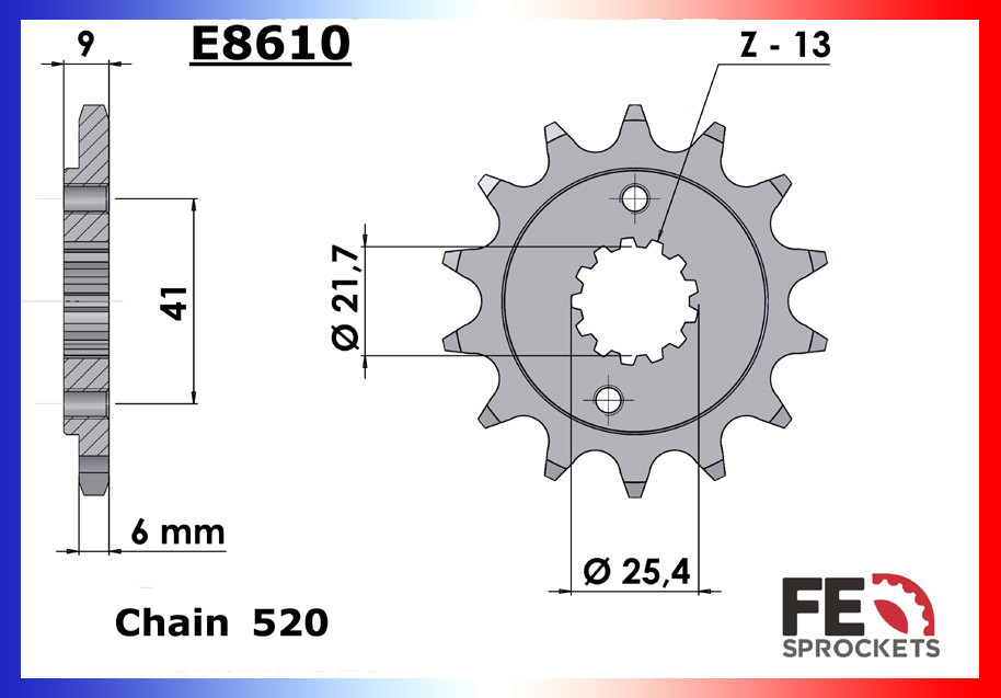 Pignon de Sortie de Boîte FE pour Kawasaki 400 Ninja (18-21)