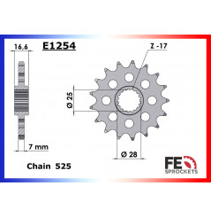 Pignon de Sortie de Boîte FE pour KTM 950 Super Enduro R (06-09)