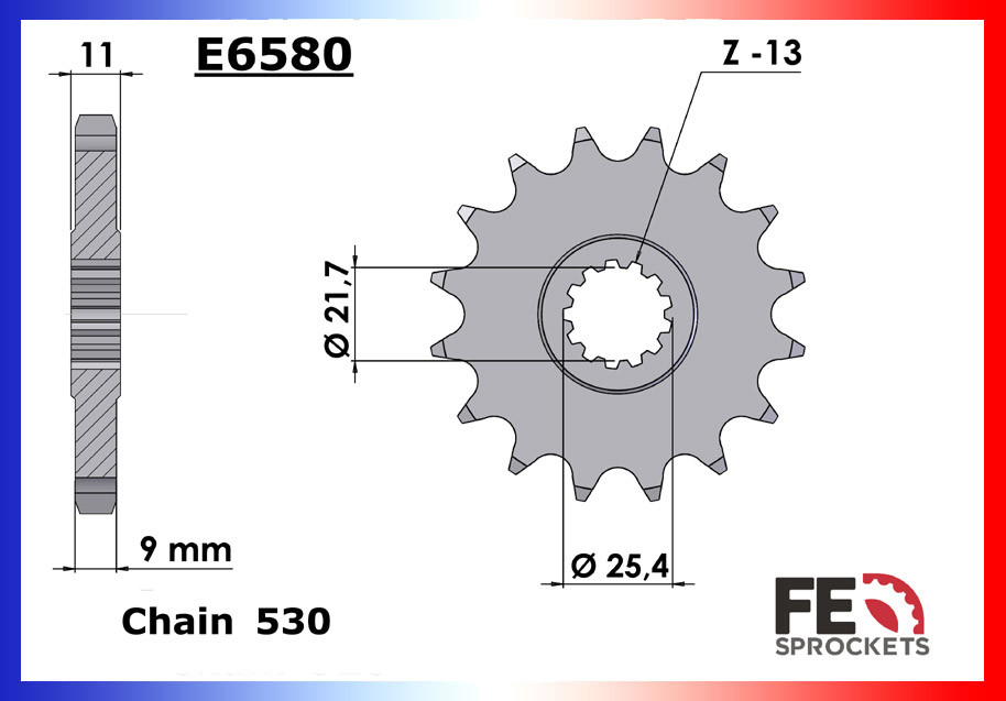 Pignon de Sortie de Boîte FE 525 pour Yamaha FZR 1000 Exup (89-95)
