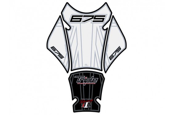 Protection de Réservoir Moto Blanc - Noir pour Triumph 675 Daytona - Street Triple (12-17)