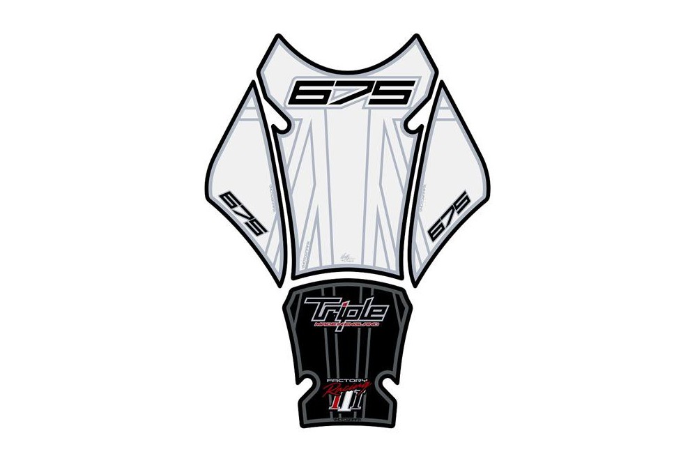 Protection de Réservoir Moto Blanc Noir pour TRIUMPH 675 DAYTONA