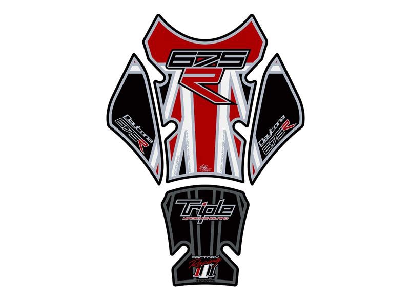Protection de Réservoir Moto Noir - Rouge pour Triumph 675 Daytona - Street Triple (12-17)
