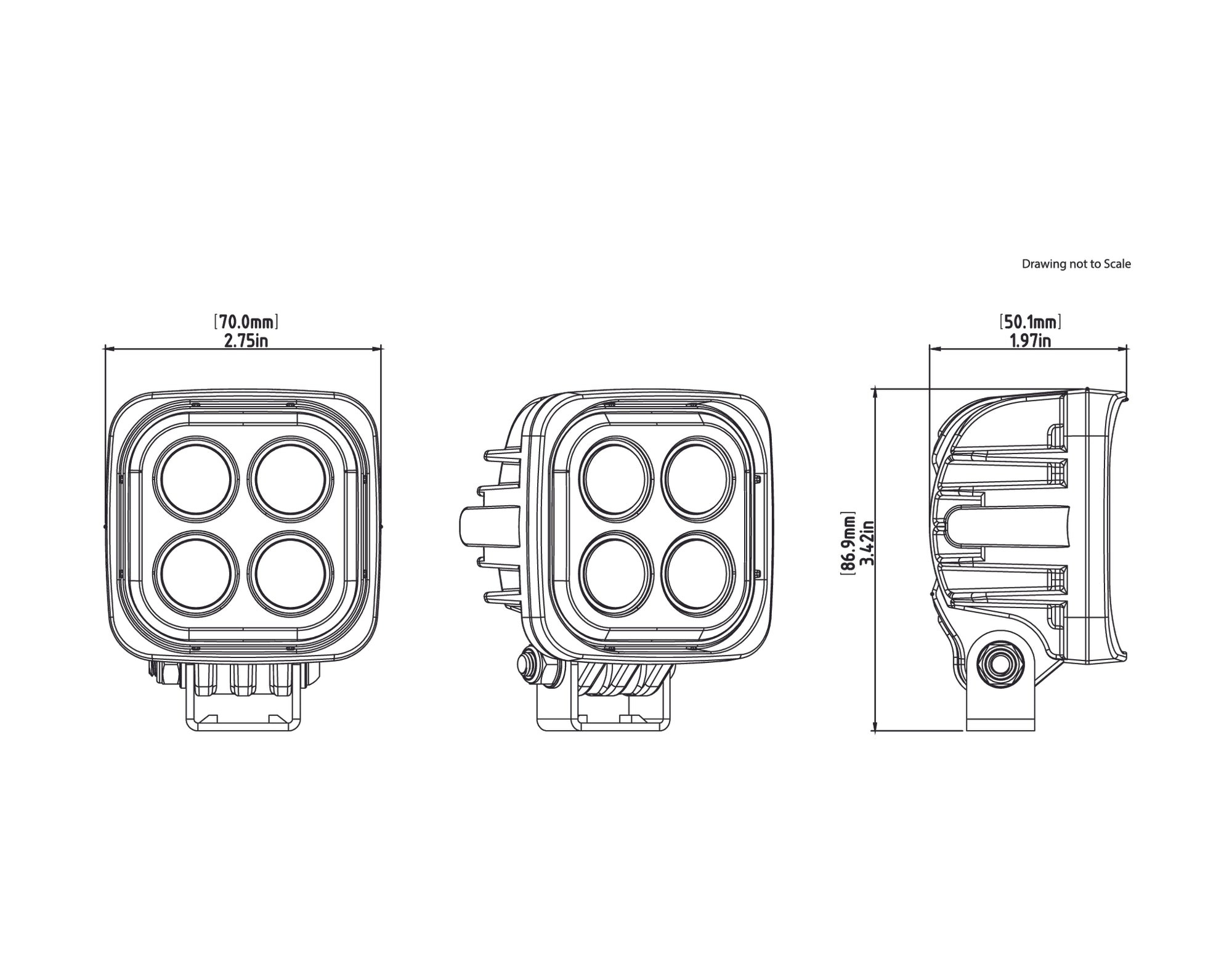 Feux Additionnels Moto - Quad DENALI S4 Led 7w - DNL.S4.050