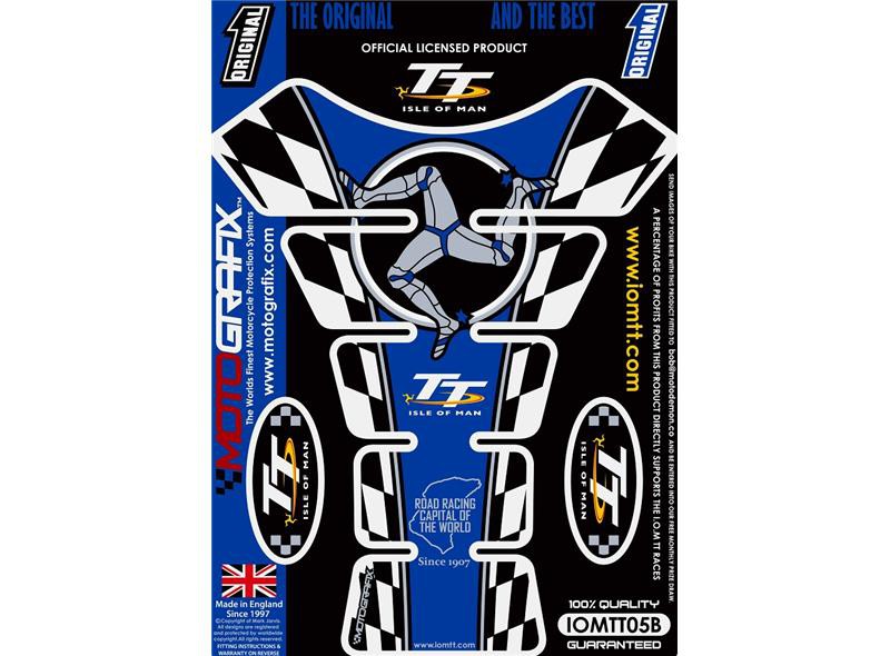 Protection de Réservoir Moto Universel ISLE OF MAN TT Bleu