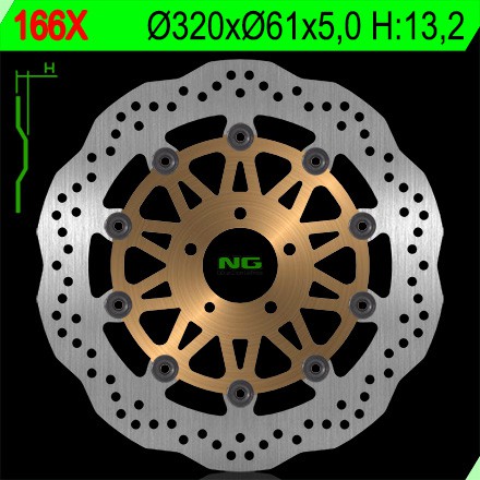 Disque de Frein Avant NG Brake Wave pour Kawasaki ZZR 1200 (02-05) 166X