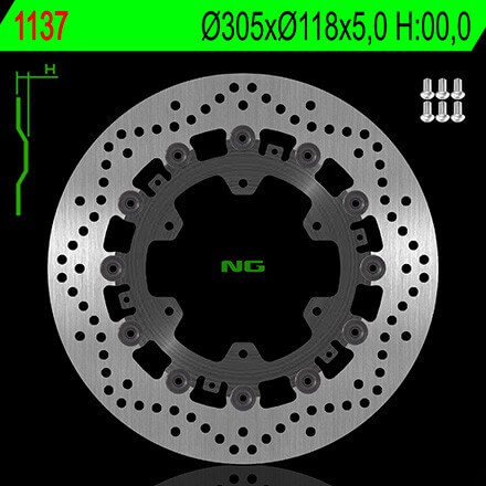 Disque de Frein Moto NG Brake Avant pour BMW K 1100 LT - SE - RS (92-00) 1137