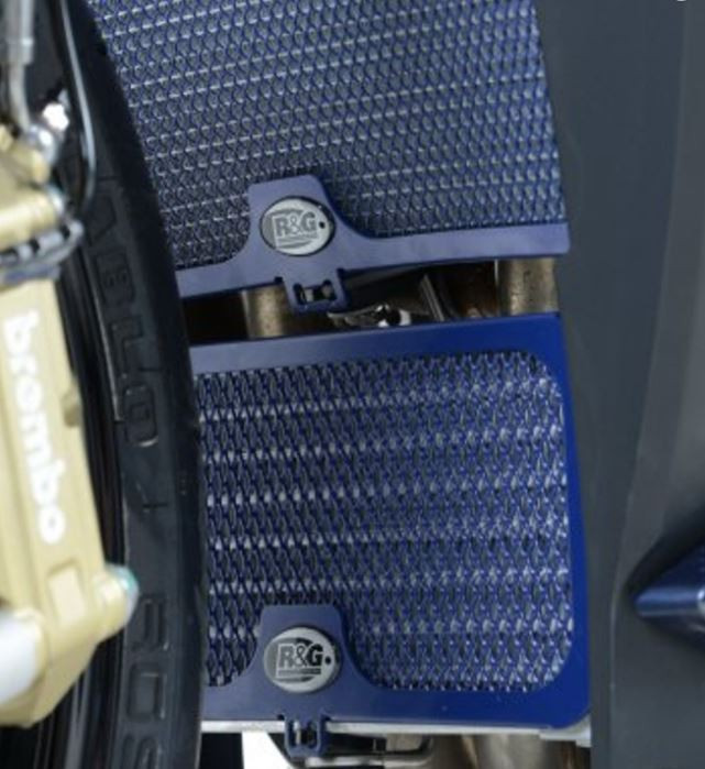 Protection de Radiateur d'Huile Alu Bleu R&G pour BMW S 1000 RR (10-18) HP4 (09-14) - OCG0005DKBLUE